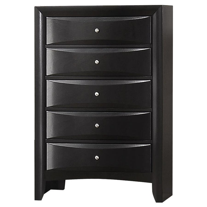 Briana - Rectangular 5-Drawer Chest - Black - Simple Home Plus