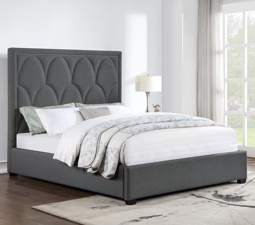Bowfield - Upholstered Bed With Nailhead Trim - Simple Home Plus