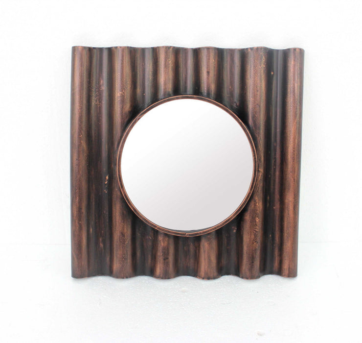 Square Accent Metal Mirror - Bronze