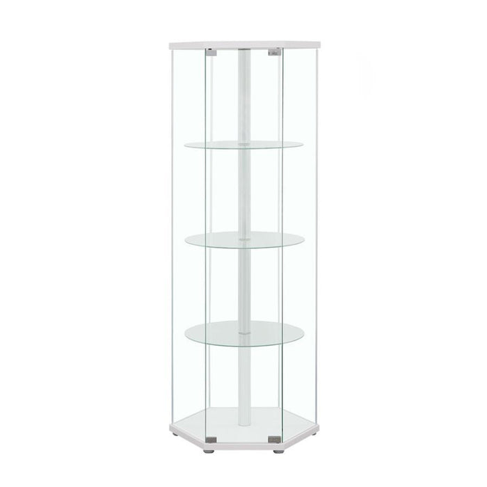 Zahavah - 4-Shelf Hexagonal Clear Glass Curio Cabinet