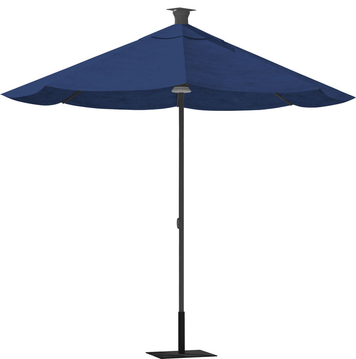 Sunbrella Octagonal Lighted Market Patio Umbrella With Usb And Solar - Blue