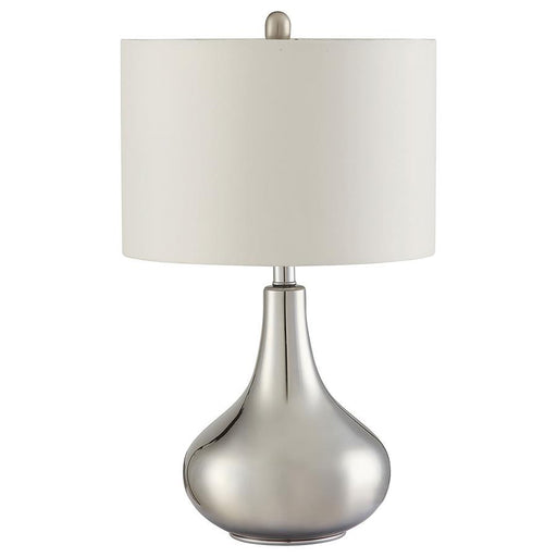 Junko - Drum Shade Table Lamp - Chrome And White - Simple Home Plus