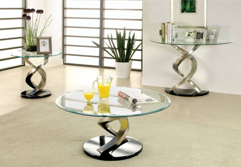 Nova - End Table - Satin Plated / Black - Simple Home Plus