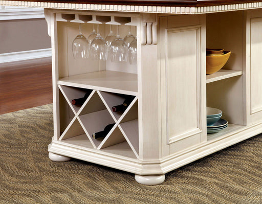 Sabrina - Counter Height Table - Off-White / Cherry - Simple Home Plus