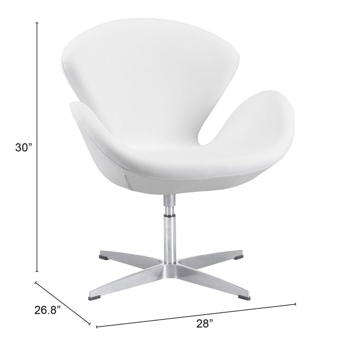 Scoop Swivel Chair - White