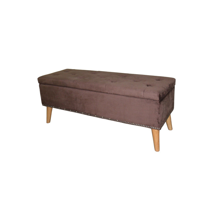 Suede Storage Bench - Cozy Brown