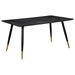 Zetta - Rectangular Dining Table - Black And Gold - Simple Home Plus