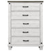 Lilith - 5-Drawer Chest Distressed - Distressed Gray And White - Simple Home Plus