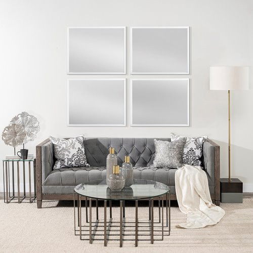 Accent Mirror Rectangle With Crisp White Frame - White