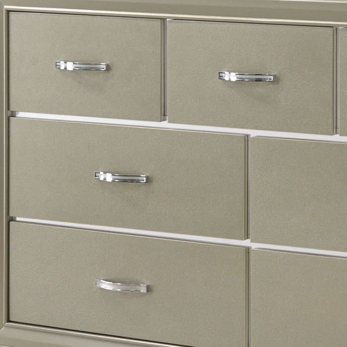 Solid Wood Seven Drawer Triple Dresser - Champagne