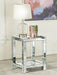 Valentina - Square End Table With Glass Top Mirror - Simple Home Plus