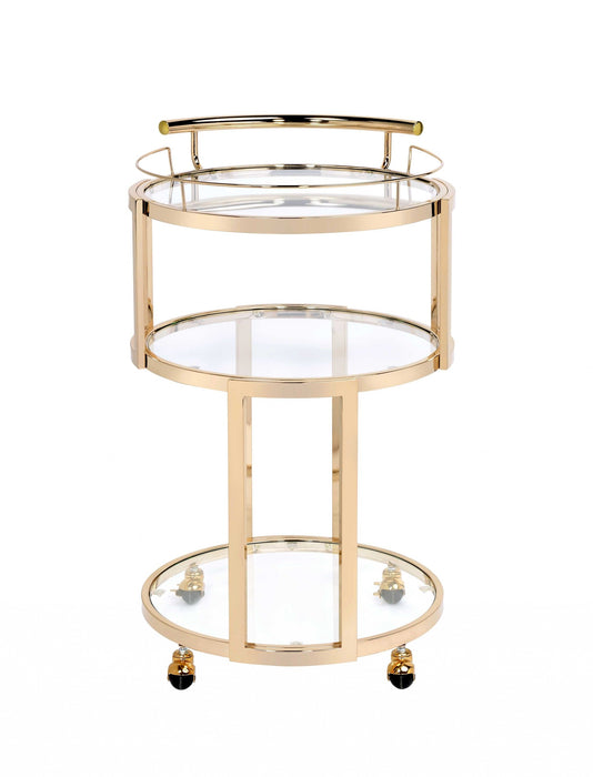 Glass, Serving Cart - Gold / Clear