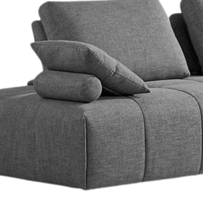 Polyester Modular L Shaped Two Piece Sofa And Chaise Sectional And Toss Pillows - Gray