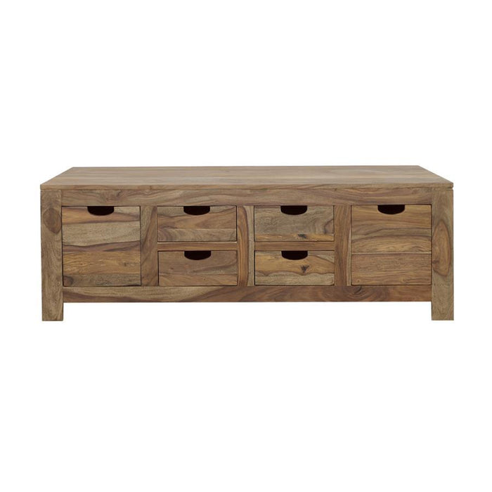 Esther - 6-Drawer Storage Coffee Table - Natural Sheesham - Simple Home Plus