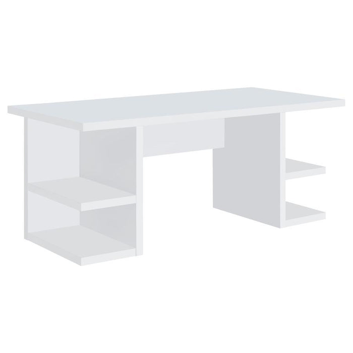 Alice - Writing Desk - White With Open Shelves - Simple Home Plus