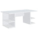 Alice - Writing Desk - White With Open Shelves - Simple Home Plus