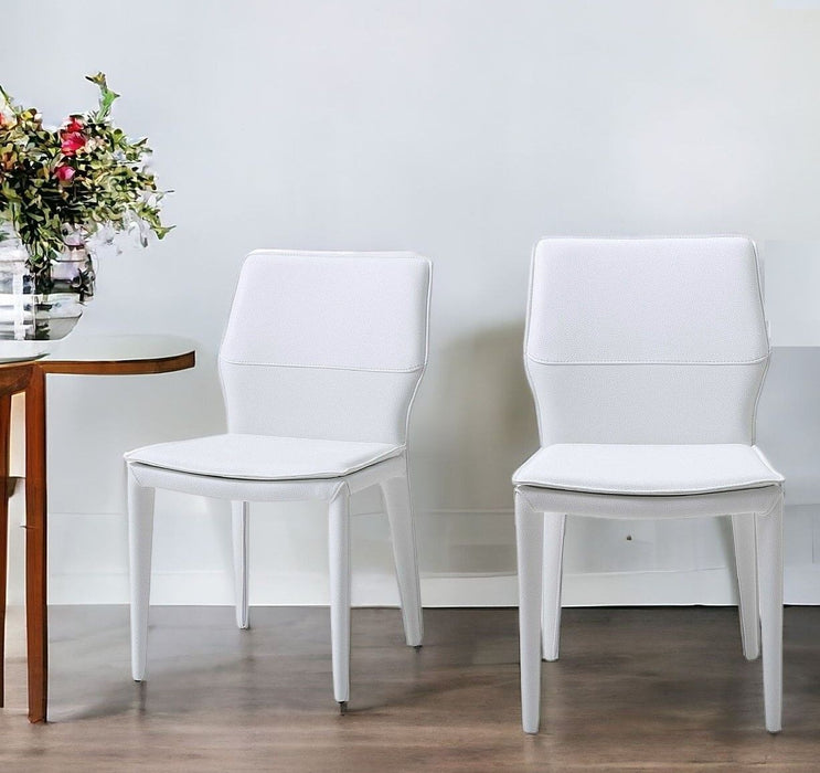 Faux Leather Dining Chairs (Set of 2) - White