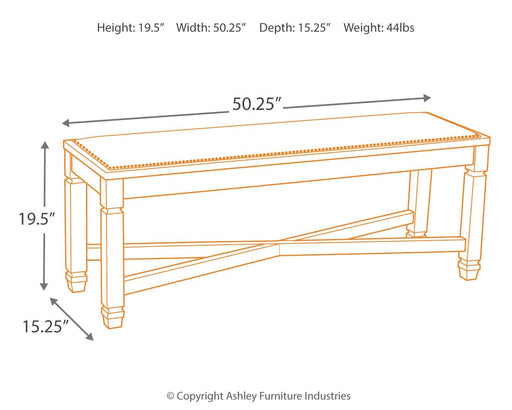 Bolanburg - Beige - Large Uph Dining Room Bench - Simple Home Plus