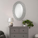 Colleen - Oval Wall Mirror With Faux Crystal Blossoms - Silver - Simple Home Plus