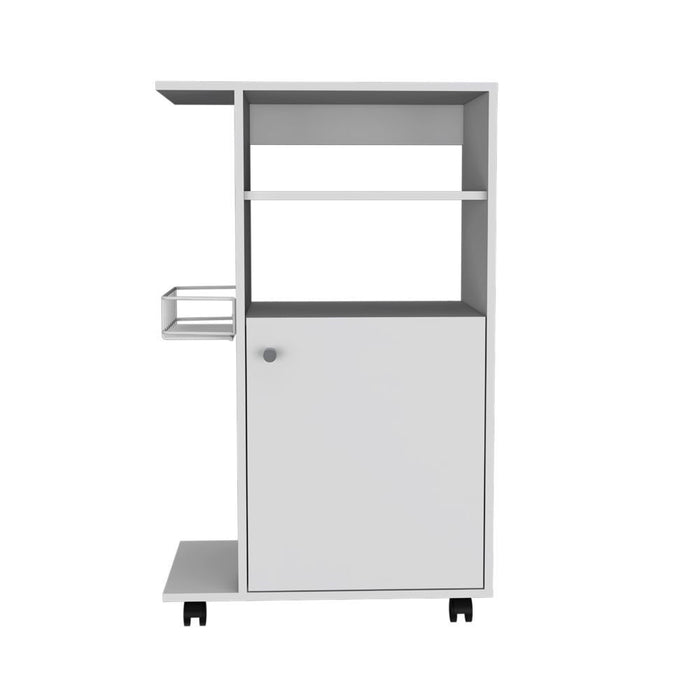 Contemporary Rolling Kitchen Cart - White