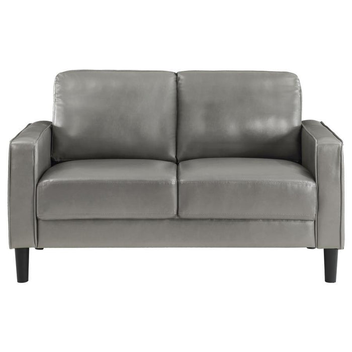 Ruth - Upholstered Track Arm Faux Leather Loveseat