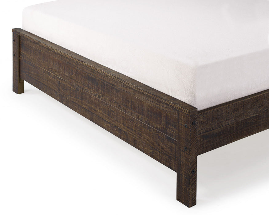 Solid Wood Twin Bed Frame - Dark Brown