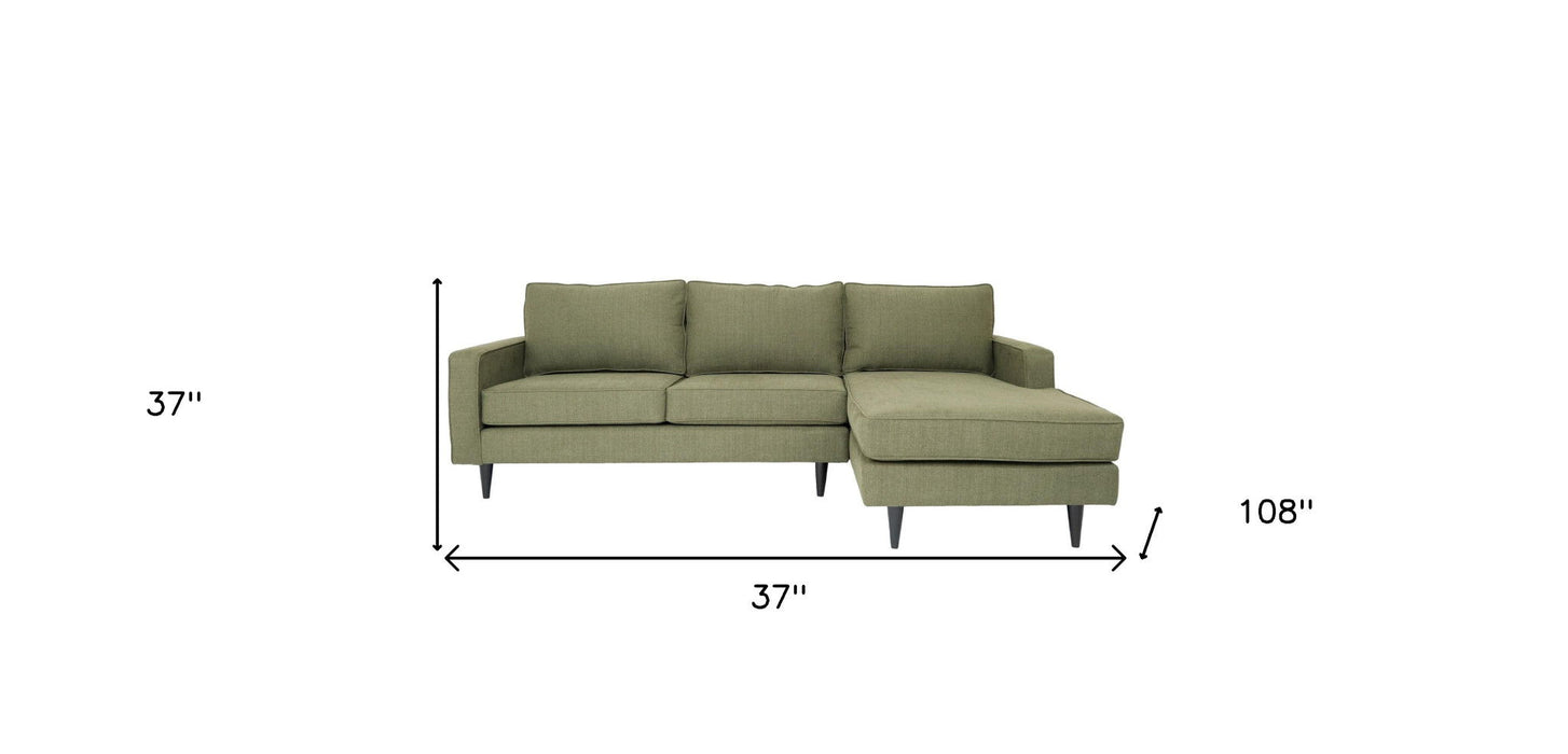 Polyester Blend Stationary L Shaped Two Piece Corner Sectional - Green