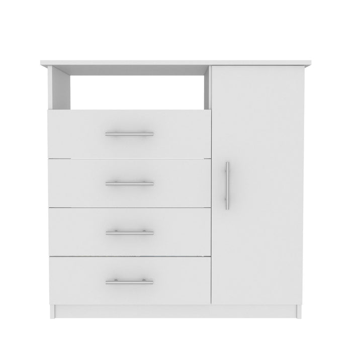 4 Drawer Combo Dresser - White