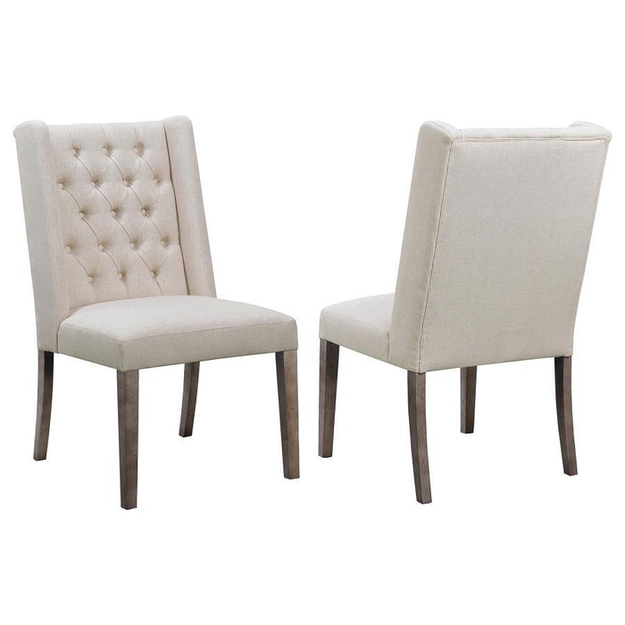 Bexley - Tufted Side Chairs (Set of 2) - Dark Brown And Beige - Simple Home Plus