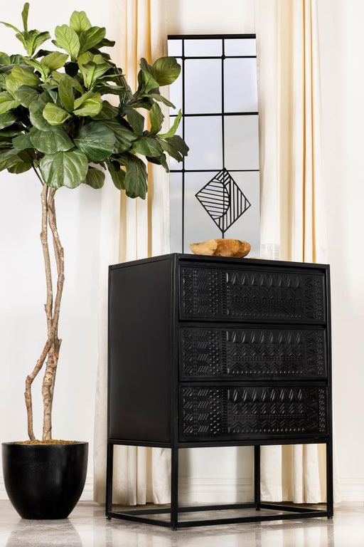 Alcoa - 3-Drawer Accent Cabinet - Black - Simple Home Plus