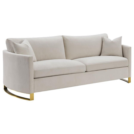 Corliss - Upholstered Arched Arms Sofa - Beige - Simple Home Plus