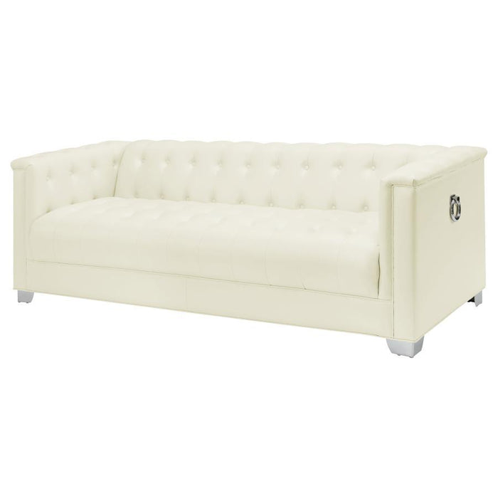 Chaviano - Tufted Upholstered Sofa Pearl White - Simple Home Plus