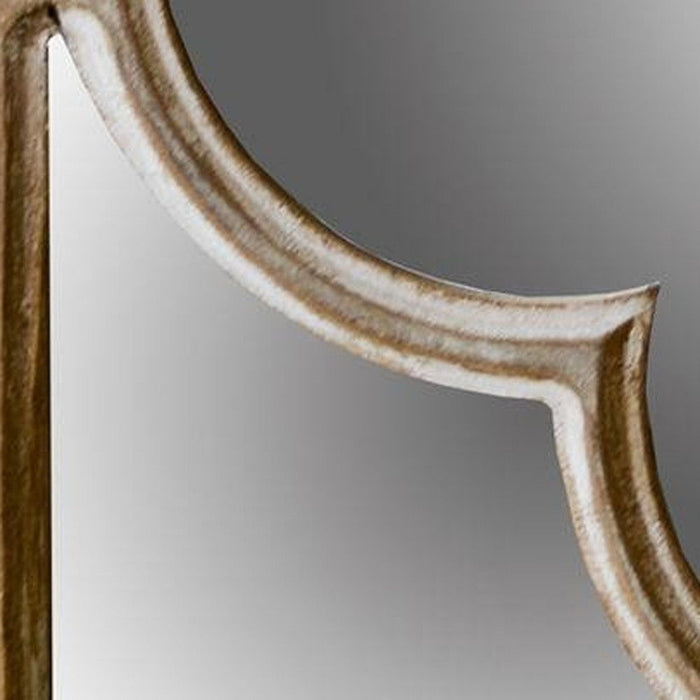 10" With Whitewash Square Wall Mounted Accent Mirror - Natural Brown