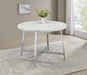 Alcott - Round Faux Carrara Marble Top Dining Table - Chrome - Simple Home Plus