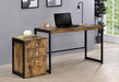 Estrella - Estrella 2 Piece Rectangular Writing Desk Set - Antique Nutmeg And Gunmetal - Simple Home Plus