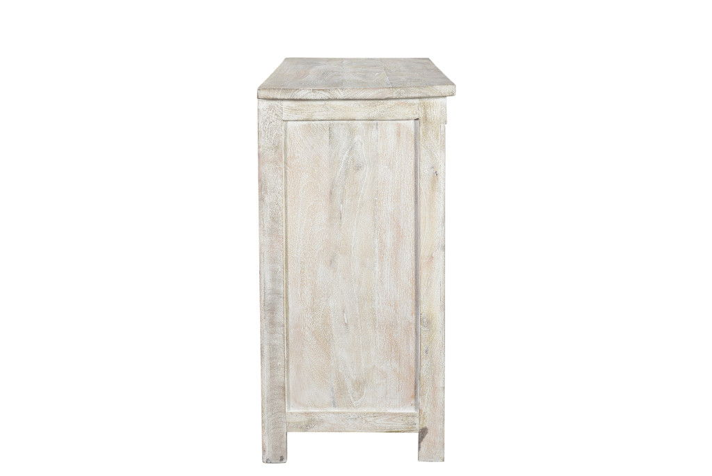 Solid Wood Six Drawer Double Dresser - White Wash