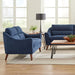 Gano - Sloped Arm Upholstered Loveseat - Navy Blue - Simple Home Plus