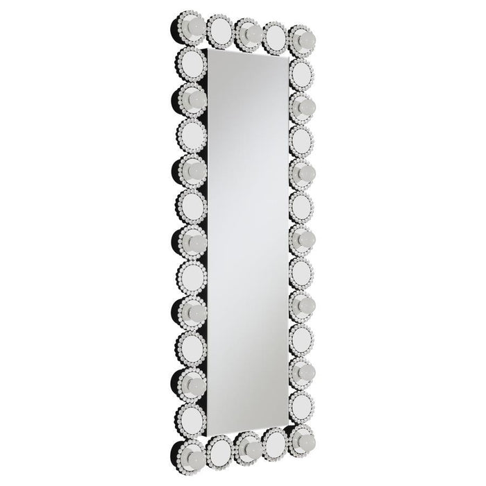 Aghes - Rectangular Wall Mirror With LED Lighting Mirror - Silver - Simple Home Plus