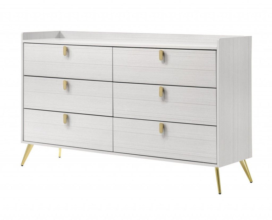 6 Drawer Double Dresser - White