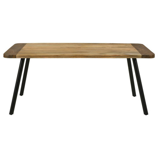 Maverick - Rectangular Tapered Legs Dining Table - Natural Mango And Black - Simple Home Plus