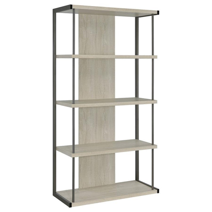 Loomis - 4-Shelf Bookcase - Whitewashed Gray - Wood - Simple Home Plus