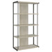 Loomis - 4-Shelf Bookcase - Whitewashed Gray - Wood - Simple Home Plus