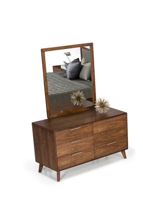 Wood Six Drawer Double Dresser - Brown