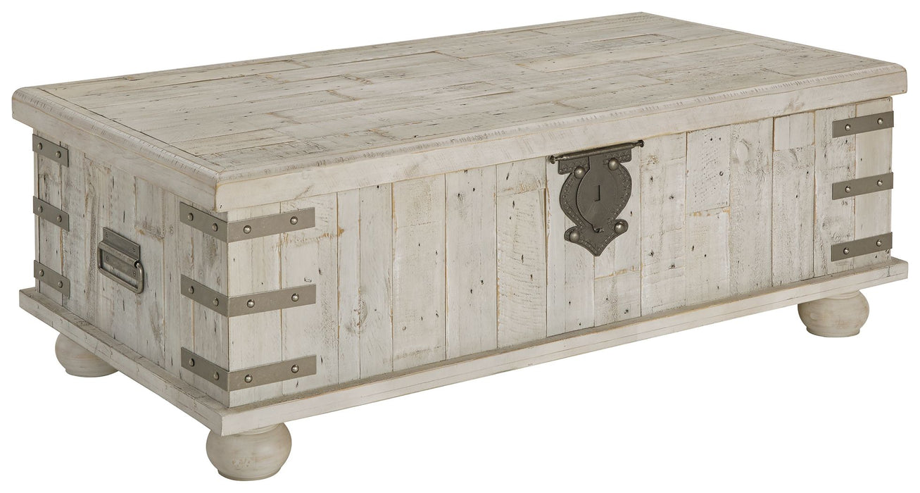 Carynhurst - White Wash Gray - Lift Top Cocktail Table - Simple Home Plus