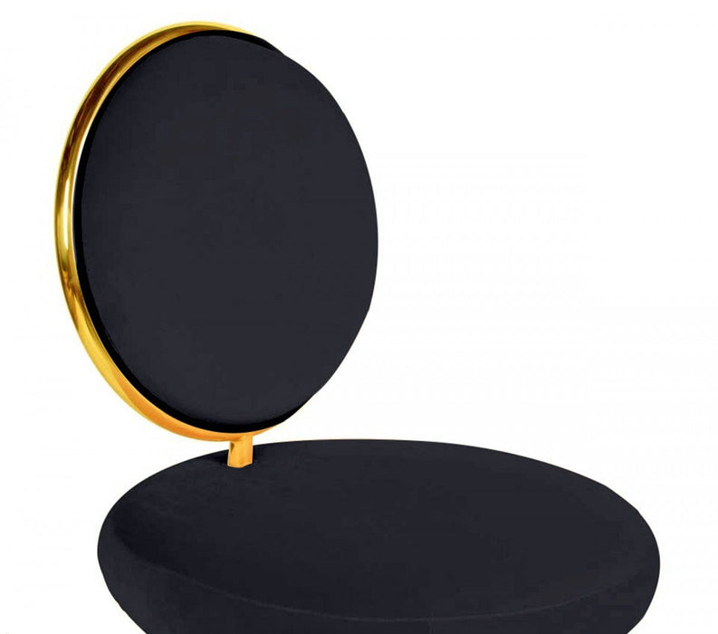 Solid Color Side Chair (Set of 2) - Black / Gold