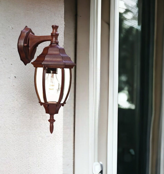 Hanging Globe Lantern Wall Light - Dark Brown