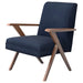 Cheryl - Wooden Arms Accent Chair - Dark Blue And Walnut - Simple Home Plus