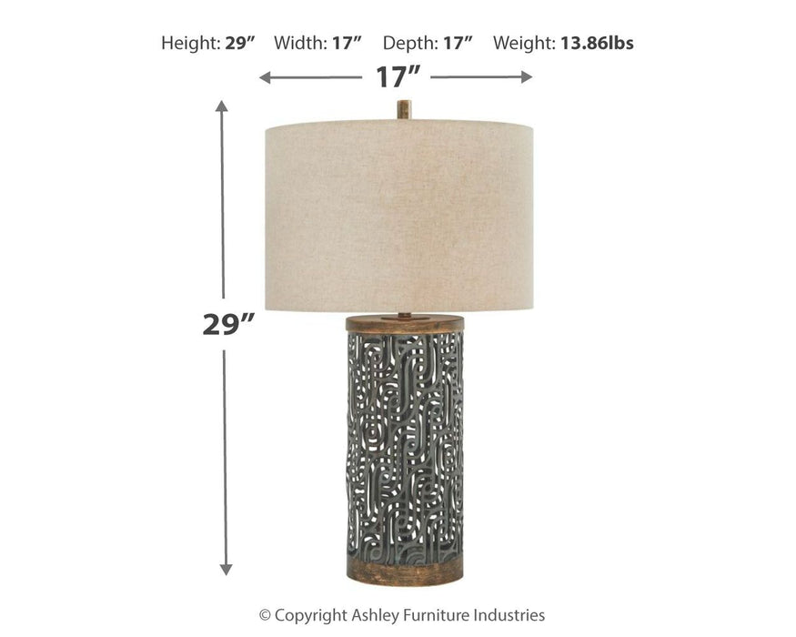 Dayo - Gray / Gold Finish - Metal Table Lamp - Simple Home Plus