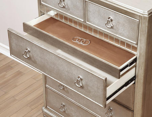 Bling Game - 6-Drawer Chest - Metallic Platinum - Simple Home Plus