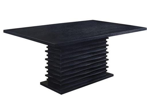 Stanton - Rectangle Pedestal Dining Table - Black - Simple Home Plus